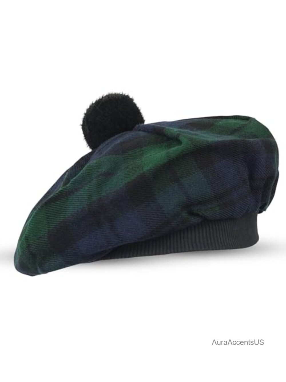 Scottish Tam O' Shanter Plaid Beret Hat for Men & Women Acrylic Wool